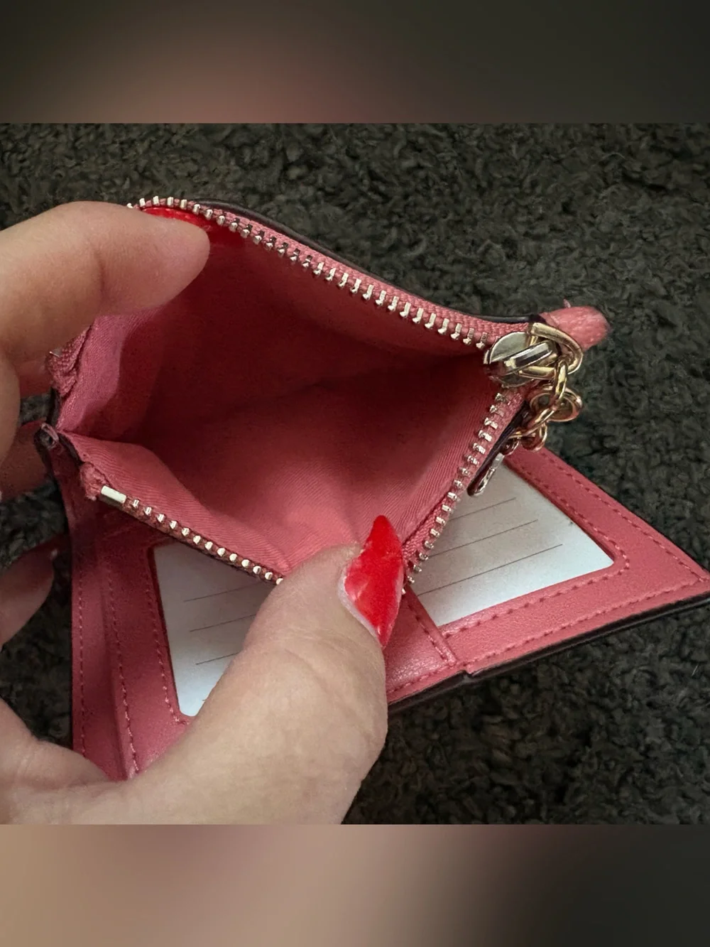 COACH SNAP CARD CASE WITH BUNNY SCRIPT PRINT